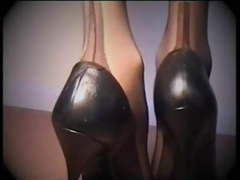 Nylon stockings and lace panties