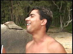 Lucky stud fucks hot, Brazilian babe on the beach
